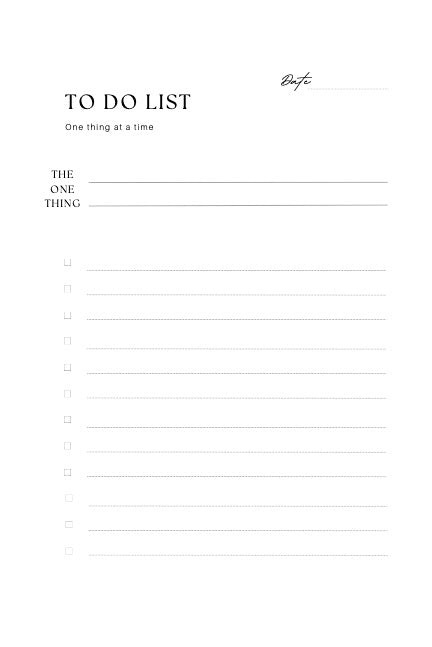 The One Thing To-Do List: Your Productivity Amplifier (94 Page)